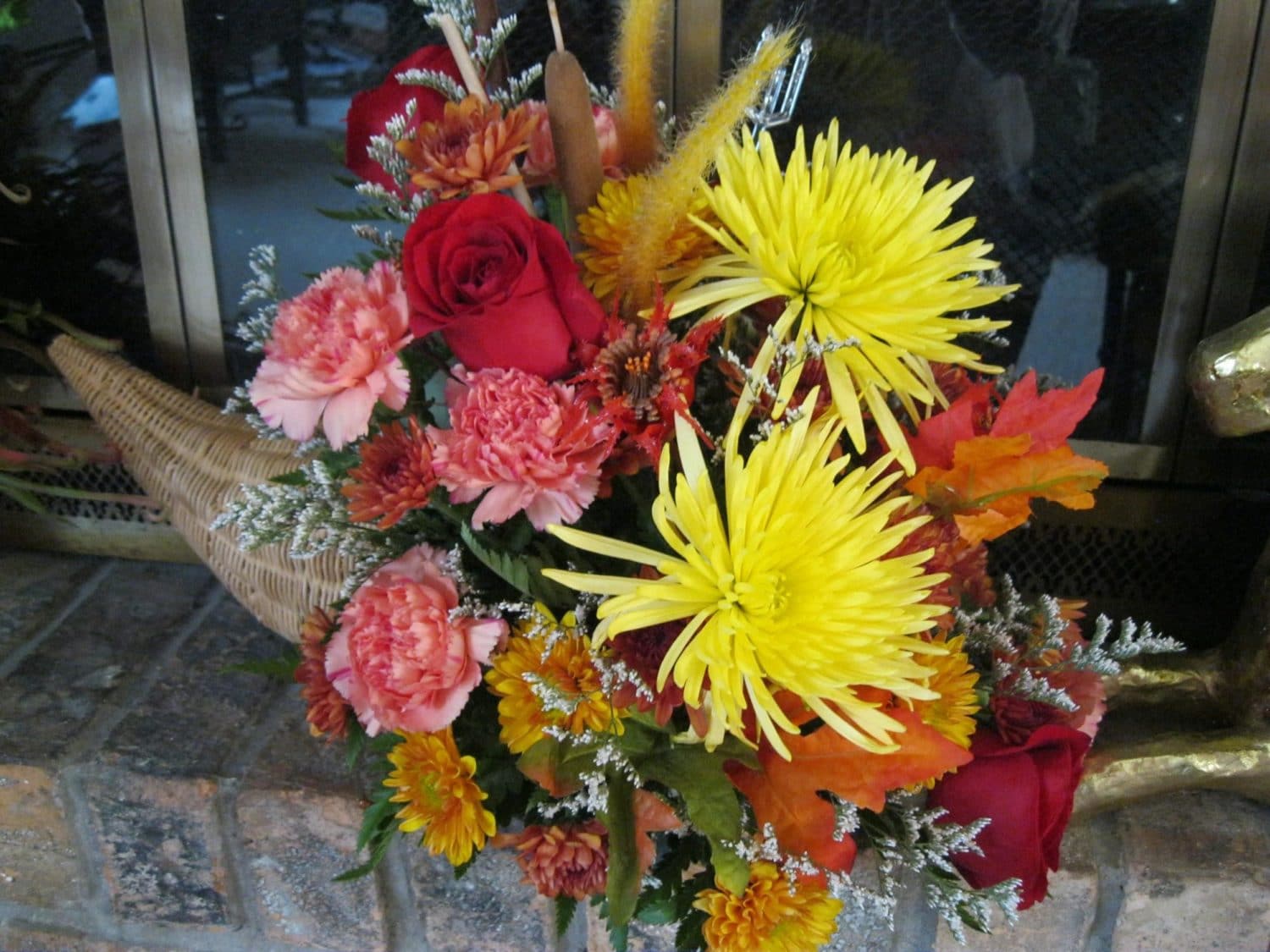 red and yellow flowers in boque
