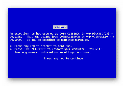 Screen shot of the famous blue screen of death from all the old windows computers
